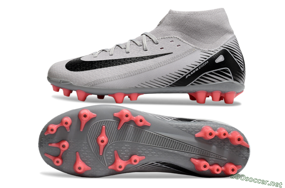 Men's Nike Air Zoom Mercurial Superfly 10 Academy AG Football Boots - Grey/Black/Red 1