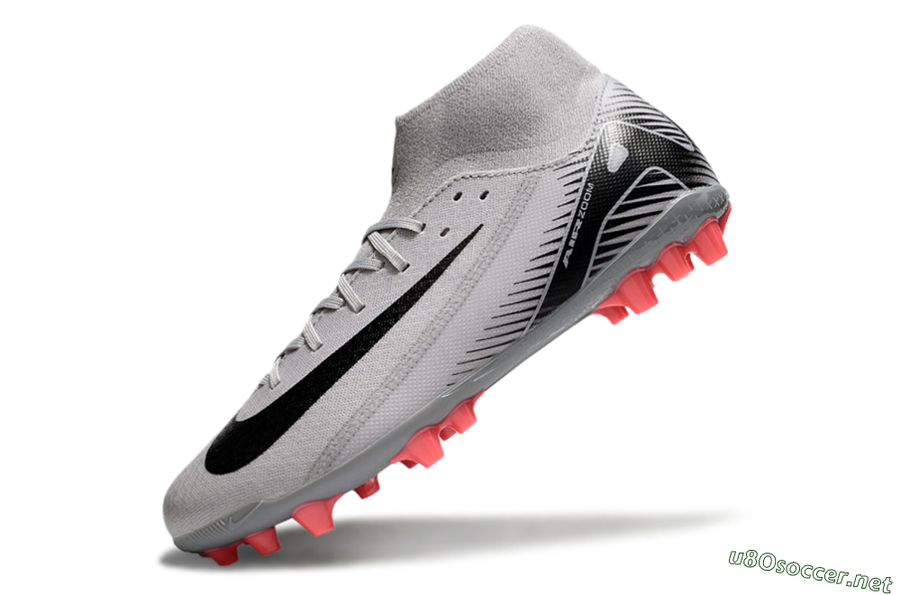 Men's Nike Air Zoom Mercurial Superfly 10 Academy AG Football Boots - Grey/Black/Red 5