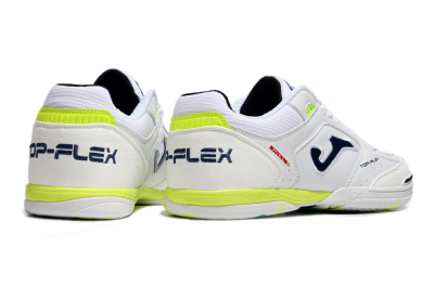 Men's Joma Top Flex IC Football Shoes - White/Black/Yellow