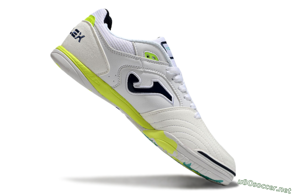 Men's Joma Top Flex IC Football Shoes - White/Black/Yellow 4