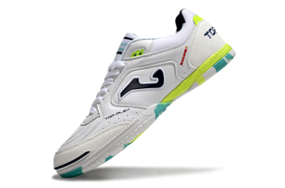 Men's Joma Top Flex IC Football Shoes - White/Black/Yellow