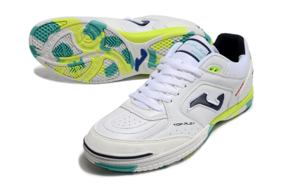 Men's Joma Top Flex IC Football Shoes - White/Black/Yellow