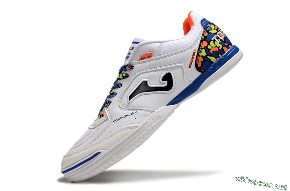 Men's Joma Top Flex IC Football Shoes - White/Black/Blue 5