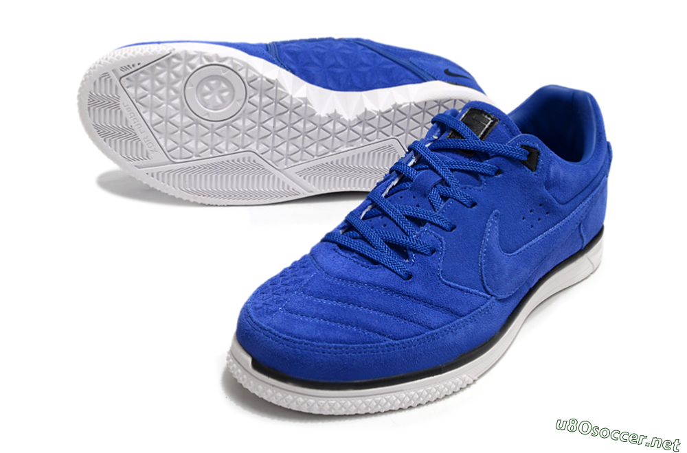 Men's Nike Street Gato IC Football Shoes - Blue/Black/White 3