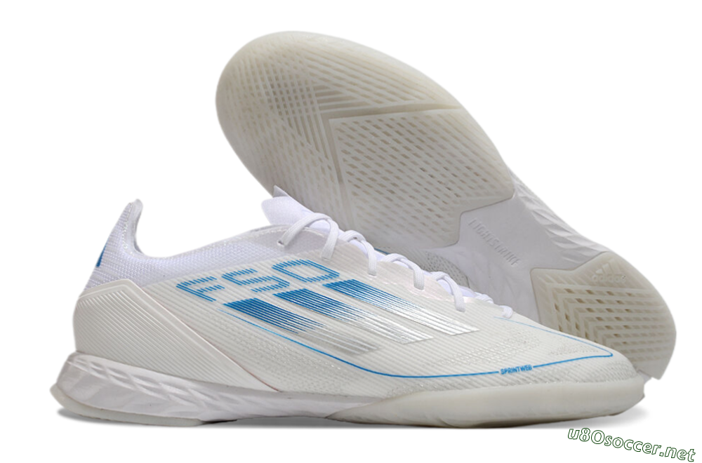 Men's Adidas F50 Pro IC Football Shoes - Beige/Blue/White 2