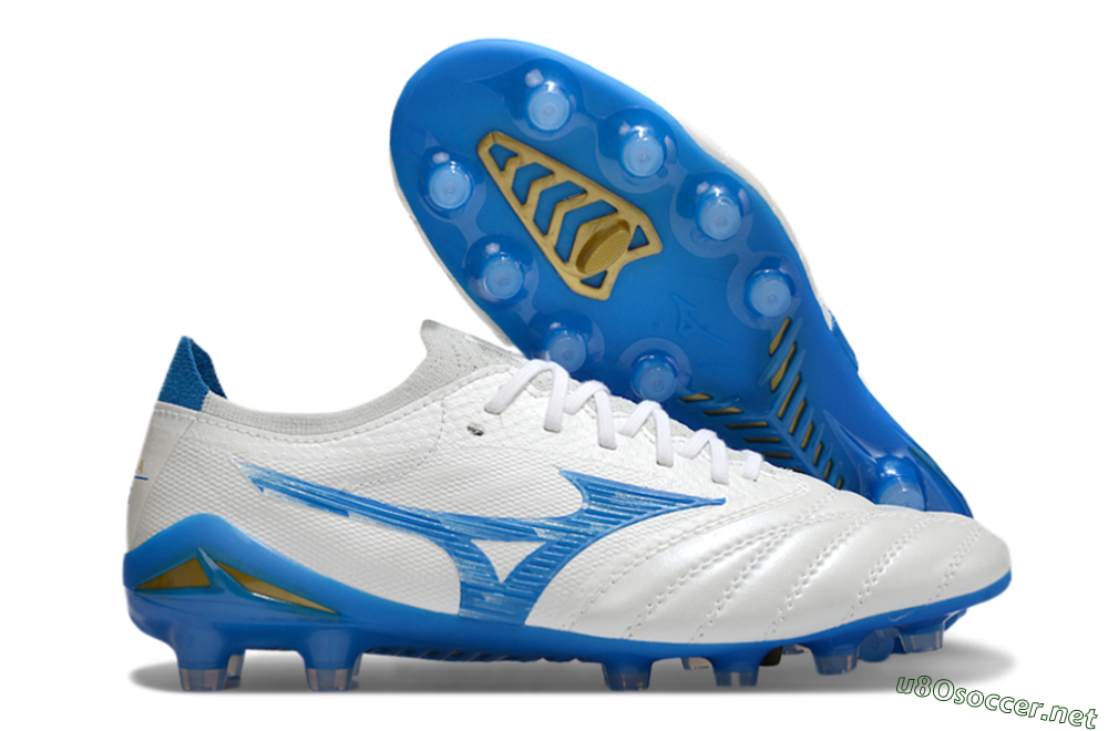 Men's Mizuno Morelia Neo 4 FG Football Boots - White/Blue 2