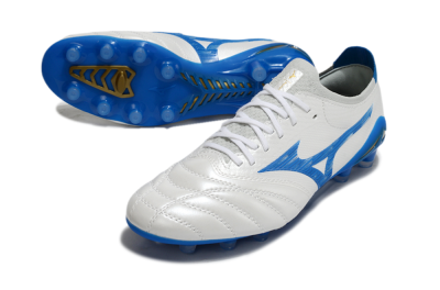 Men's Mizuno Morelia Neo 4 FG Football Boots - White/Blue
