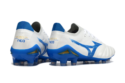 Men's Mizuno Morelia Neo 4 FG Football Boots - White/Blue