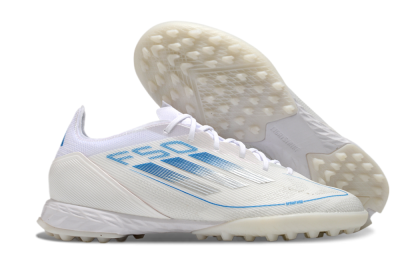 Men's Adidas F50 Pro TF Football Shoes - White/Blue