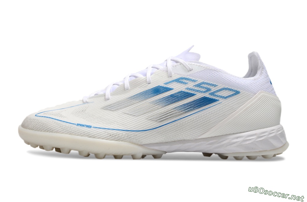 Men's Adidas F50 Pro TF Football Shoes - White/Blue 0