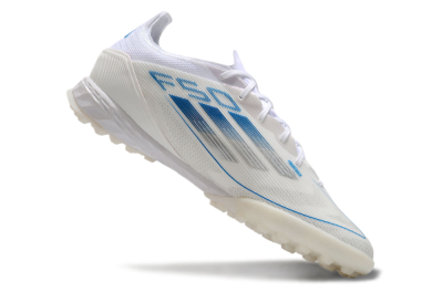 Men's Adidas F50 Pro TF Football Shoes - White/Blue