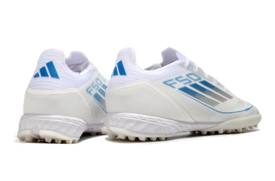 Men's Adidas F50 Pro TF Football Shoes - White/Blue