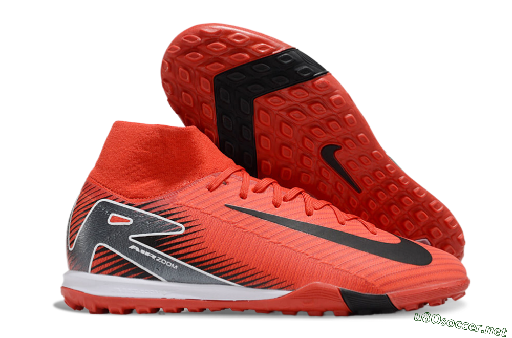 Unisex Nike Air Zoom Mercurial Superfly 10 Elite TF Football Shoes - Red/Black/White 2