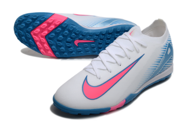 Men's Nike Air Zoom Mercurial Vapor 16 Elite TF Football Shoes - White/Pink/Blue