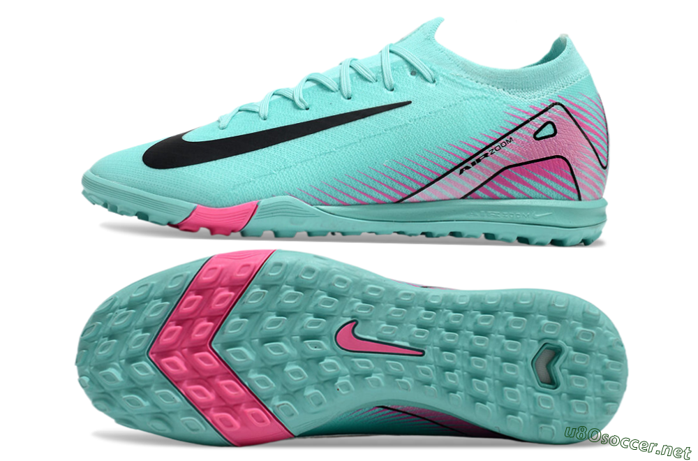 Unisex Nike Air Zoom Mercurial Vapor 16 Elite TF Football Shoes - Green/Pink/Black 6