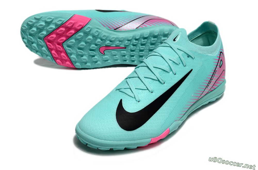 Unisex Nike Air Zoom Mercurial Vapor 16 Elite TF Football Shoes - Green/Pink/Black 3