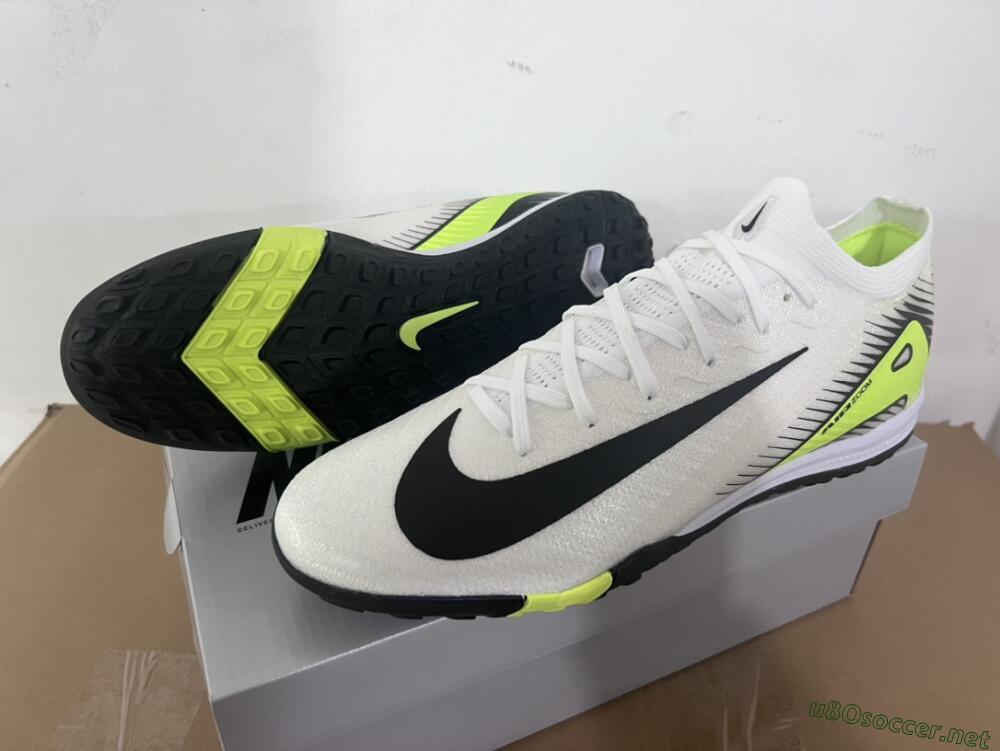 Unisex Nike Air Zoom Mercurial Vapor 16 Elite TF Football Shoes - White/Black/Yellow