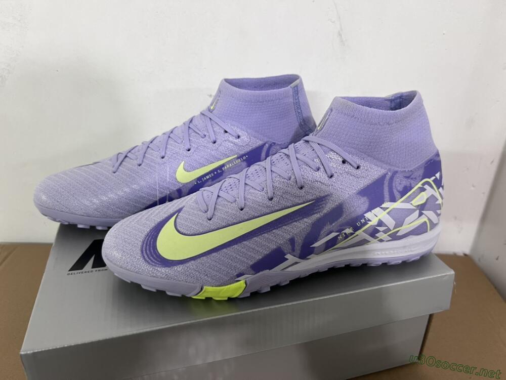 Unisex Nike Air Zoom Mercurial Superfly 10 Elite TF Football Shoes - Purple/Yellow/White