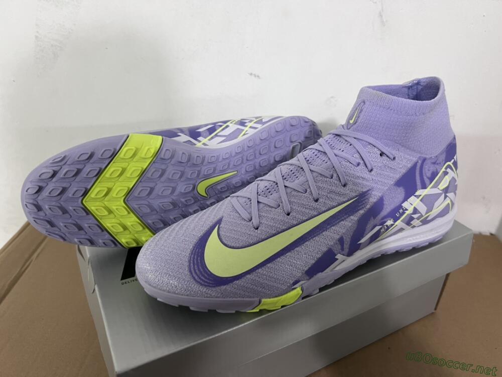 Unisex Nike Air Zoom Mercurial Superfly 10 Elite TF Football Shoes - Purple/Yellow/White