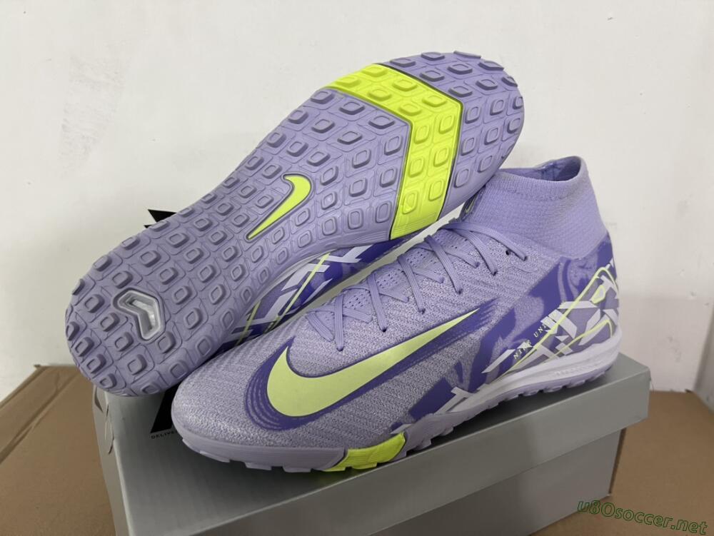 Unisex Nike Air Zoom Mercurial Superfly 10 Elite TF Football Shoes - Purple/Yellow/White