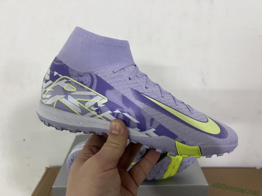 Unisex Nike Air Zoom Mercurial Superfly 10 Elite TF Football Shoes - Purple/Yellow/White