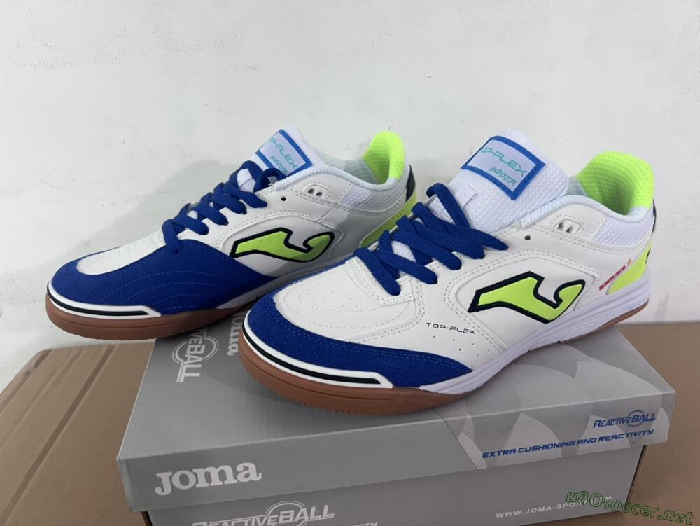 Men's Joma Top Flex 920 IC Football Shoes - White/Blue/Yellow