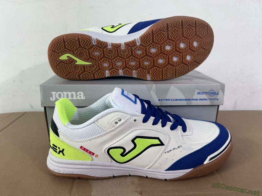 Men's Joma Top Flex 920 IC Football Shoes - White/Blue/Yellow