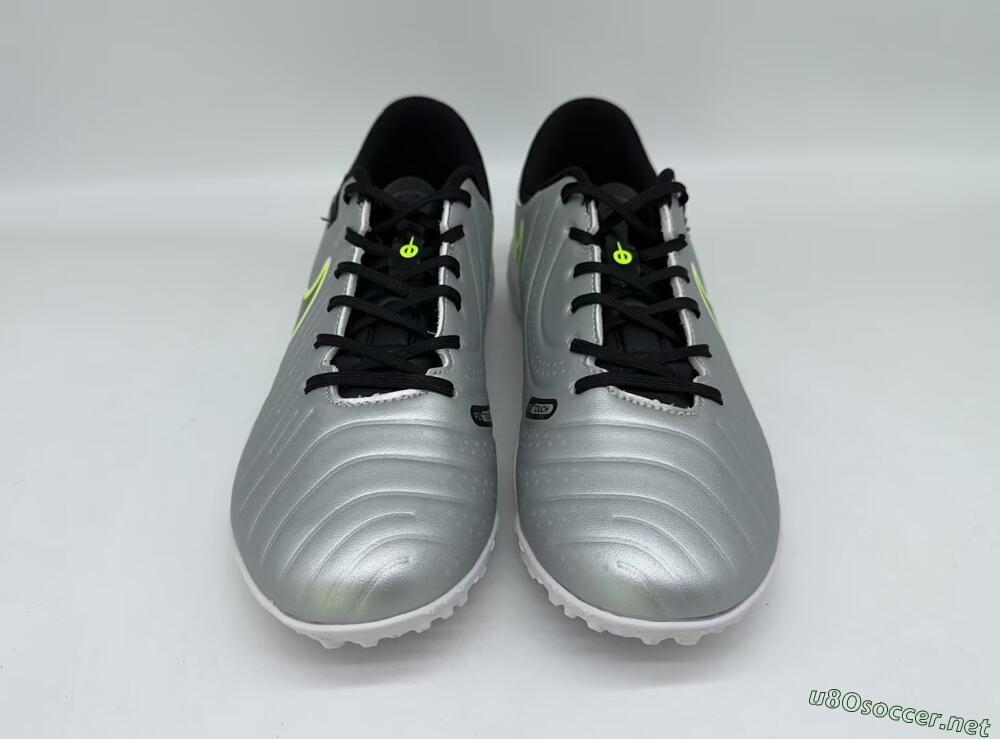 Men's Nike Tiempo Legend 10 TF Football Shoes - Silver/Black/Yellow