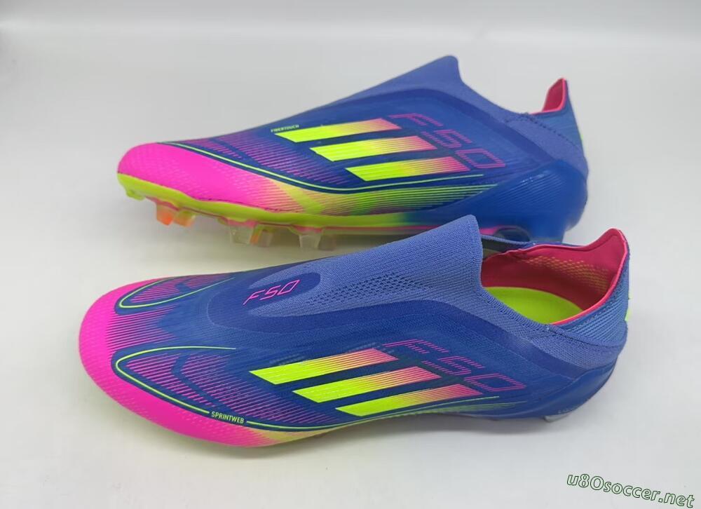 Men's Adidas F50 Elite FG Football Boots - Blue/Pink/Yellow