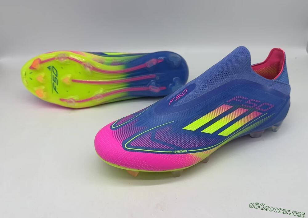 Men's Adidas F50 Elite FG Football Boots - Blue/Pink/Yellow