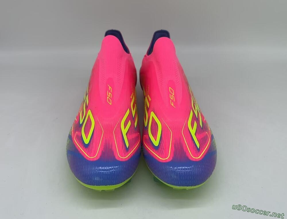 Men's Adidas F50 Elite Laceless FG Football Boots - Red/Yellow/Blue