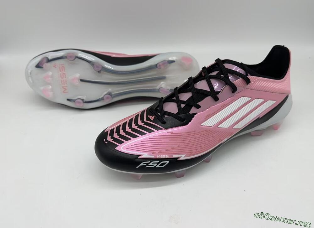 Men's Messi x Adidas F50 Elite FG Football Boots - Pink/Black/White