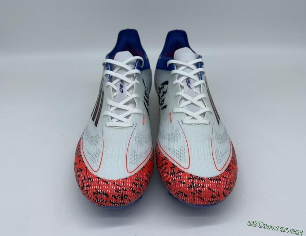 Men's Adidas F50 Elite FG Football Boots - White/Red/Blue