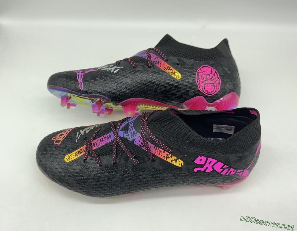 Men's Puma Future Ultimate FG Football Boots - Black/Pink/Yellow