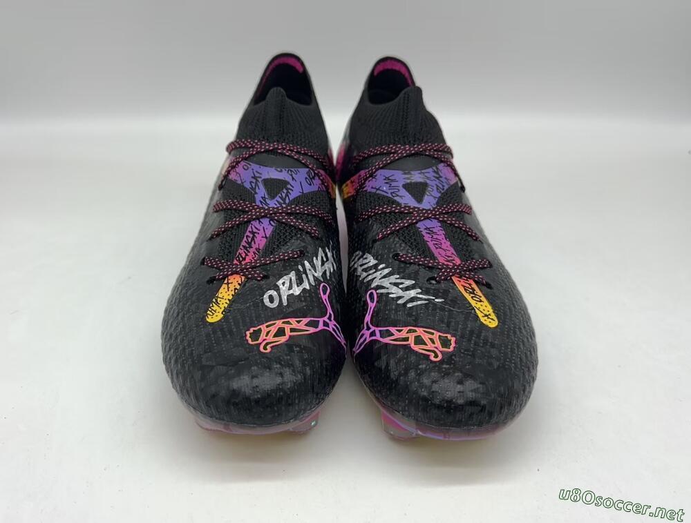 Men's Puma Future Ultimate FG Football Boots - Black/Pink/Yellow