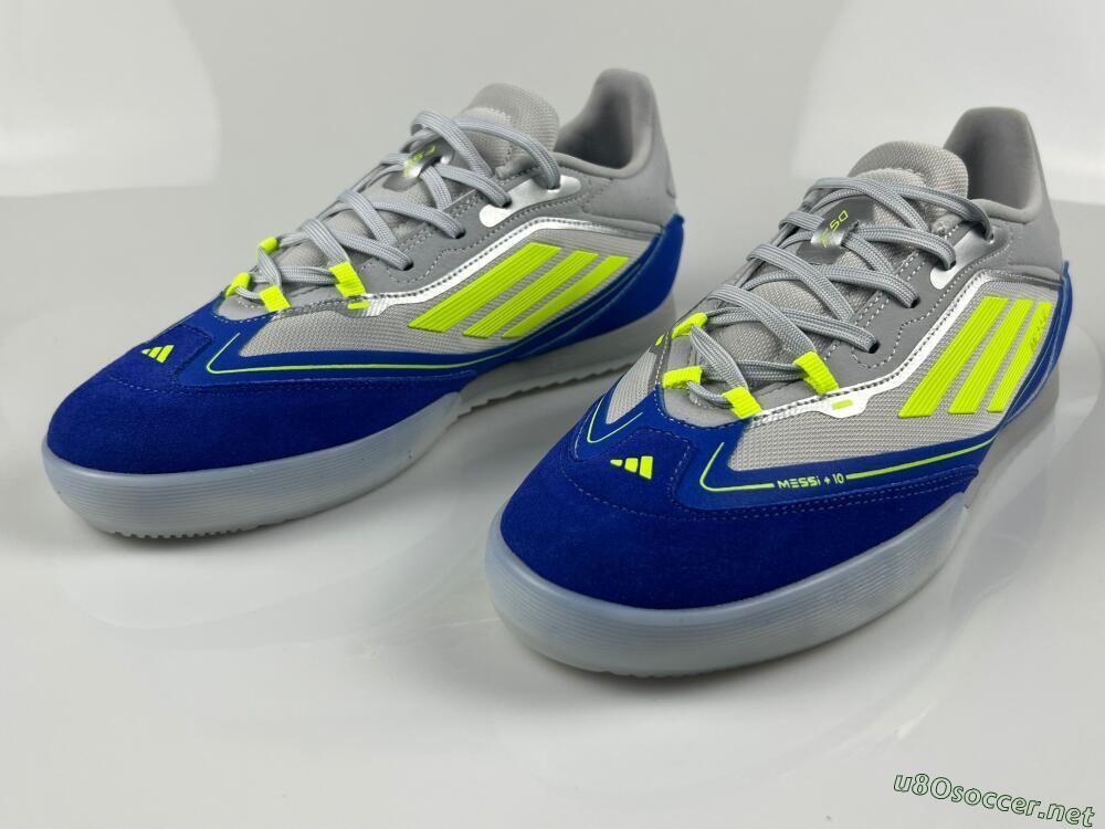Men's Messi x Adidas F50 Elite IC Football Shoes - Grey//Yellow/Blue