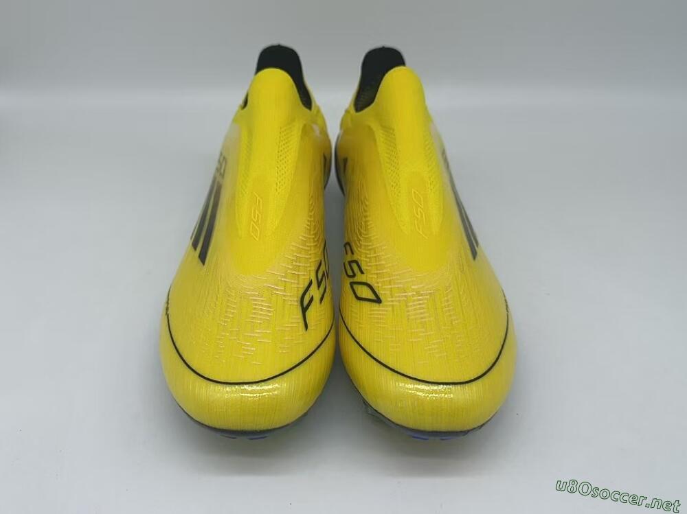 Men's Adidas F50 Elite Laceless FG Football Boots - Yellow/Black/Gold