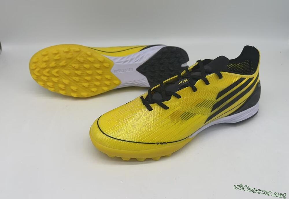 Men's Adidas F50 Pro TF Football Shoes - Yellow/Black/White