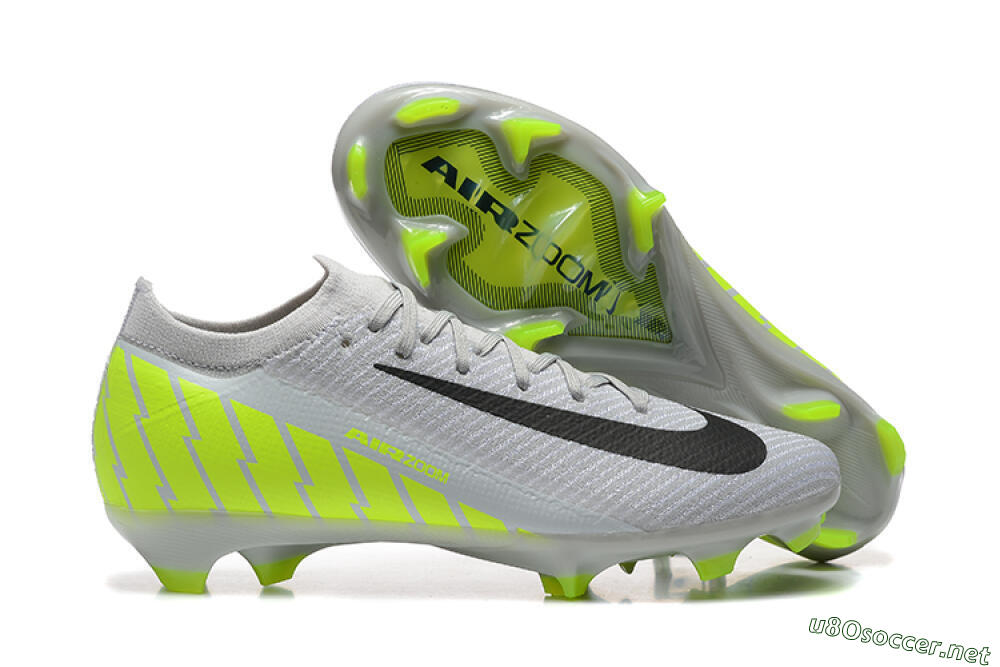 Men's Nike Air Zoom Mercurial Vapor 16 Elite FG Football Boots - Grey/Black/Yellow 2