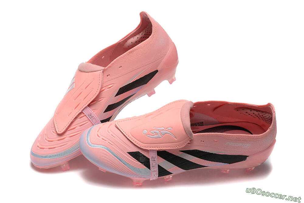 Men's Adidas Predator Elite Foldover Tongue 25 FG Football Boots - Pink/Black/Silver 6