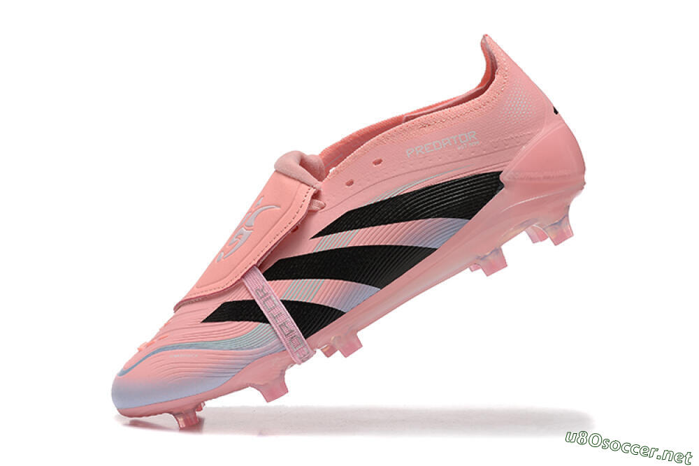 Men's Adidas Predator Elite Foldover Tongue 25 FG Football Boots - Pink/Black/Silver 8