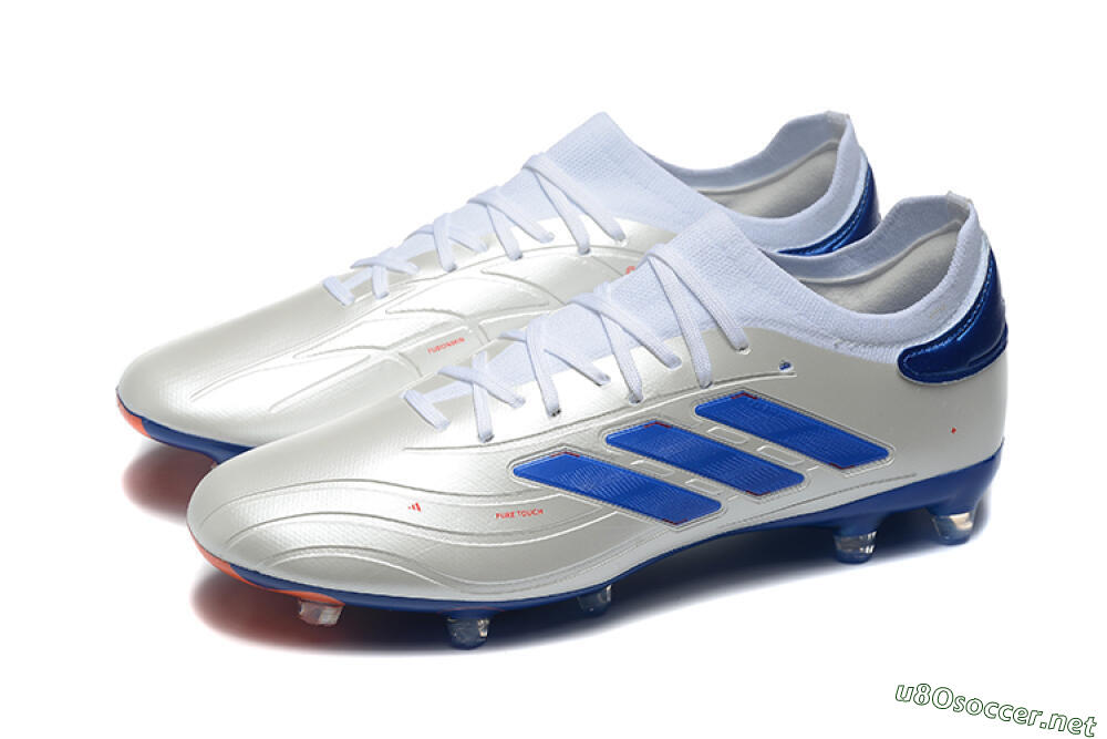 Men's Adidas Copa Pure 2 FG Football Boots - Silver/Blue/Red 5