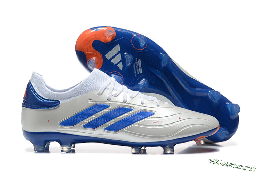 Men's Adidas Copa Pure 2 FG Football Boots - Silver/Blue/Red 2