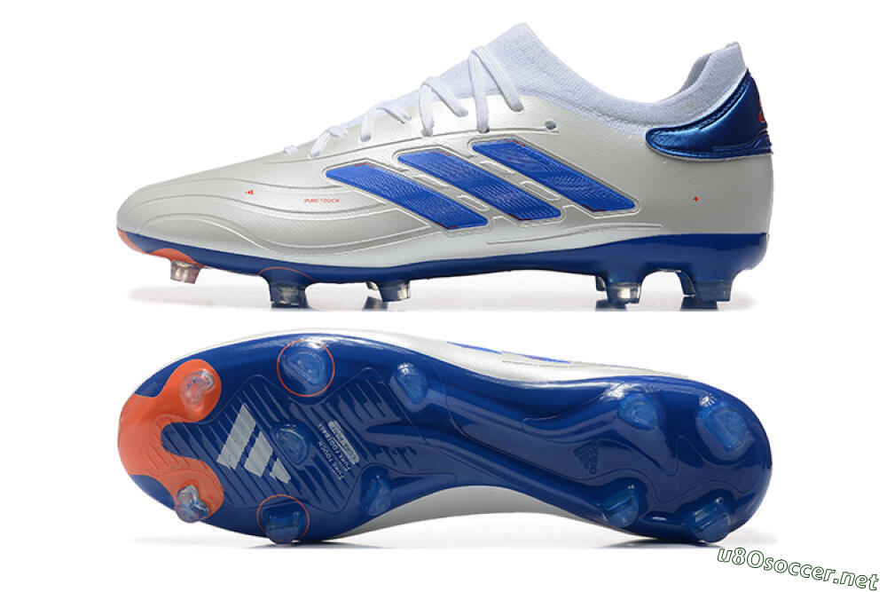 Men's Adidas Copa Pure 2 FG Football Boots - Silver/Blue/Red 1
