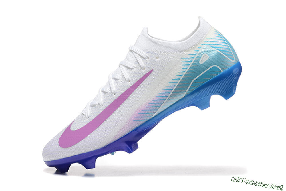 Men's Nike Air Zoom Mercurial Vapor 16 Elite FG Football Boots - White/Purple/Blue 8
