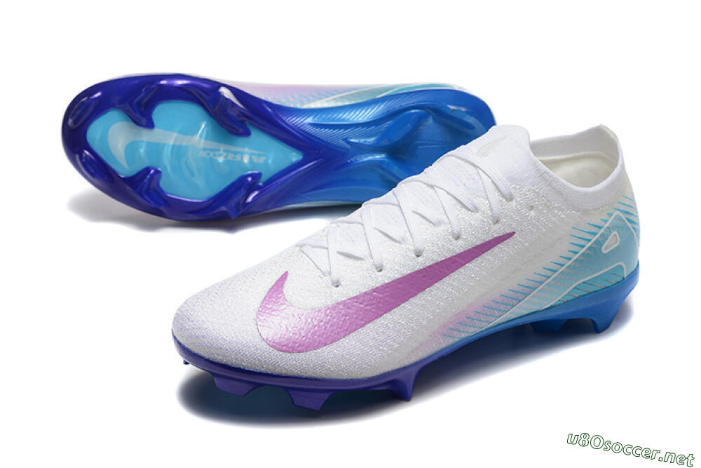 Men's Nike Air Zoom Mercurial Vapor 16 Elite FG Football Boots - White/Purple/Blue 3