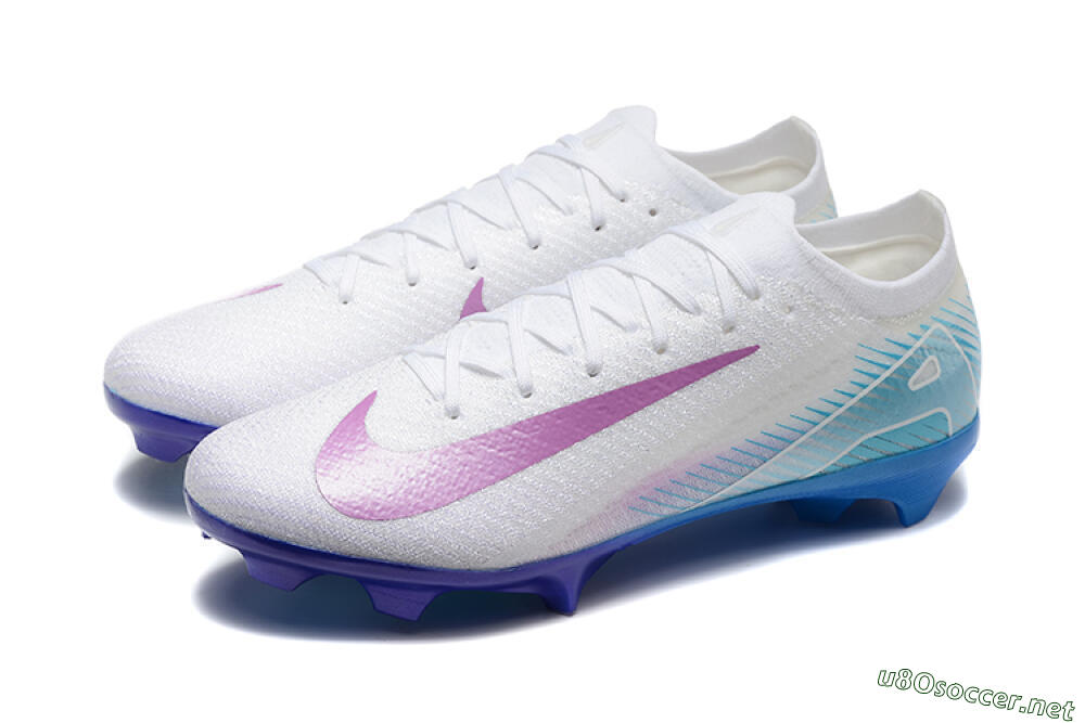 Men's Nike Air Zoom Mercurial Vapor 16 Elite FG Football Boots - White/Purple/Blue 5
