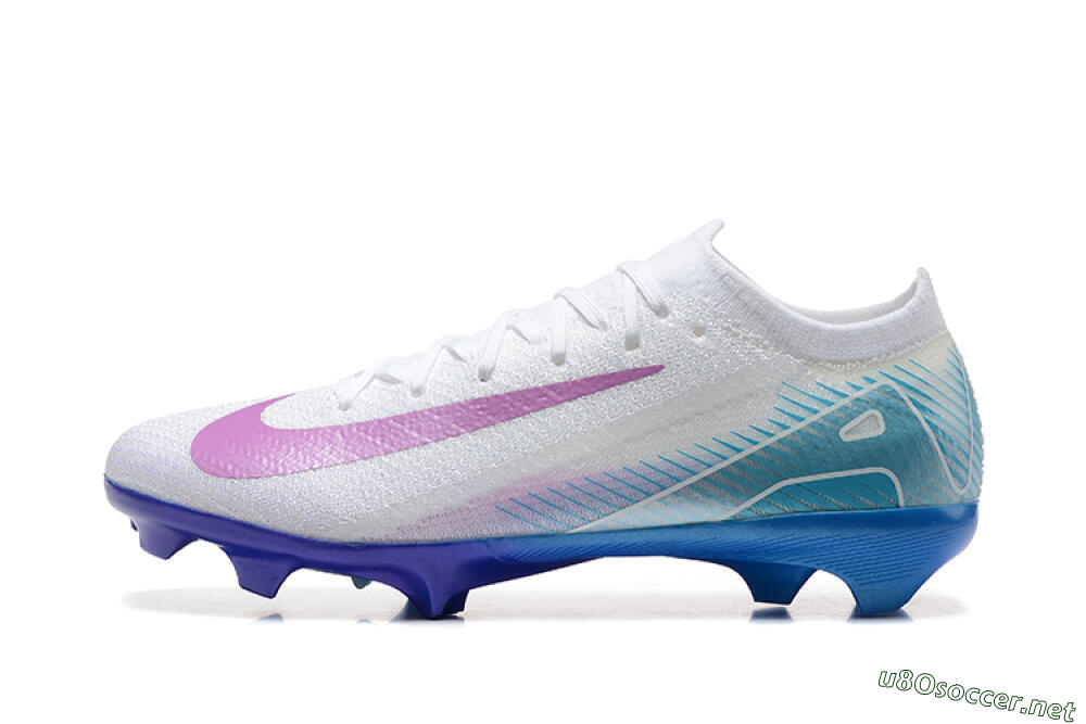 Men's Nike Air Zoom Mercurial Vapor 16 Elite FG Football Boots - White/Purple/Blue 0