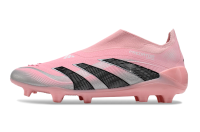 Unisex Adidas Predator Elite 25 Laceless FG Football Boots - Pink/Black/Silver