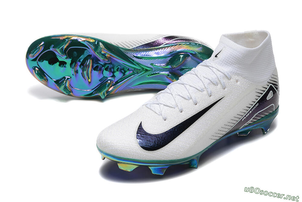 Unisex Nike Air Zoom Mercurial Superfly 10 Elite FG Football Boots - White/Blue/Gold 3